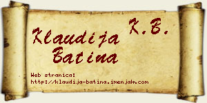 Klaudija Batina vizit kartica